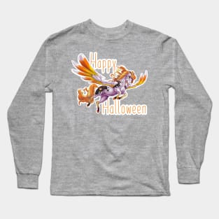 Happy Halloween Candy Corn Pegasus Long Sleeve T-Shirt